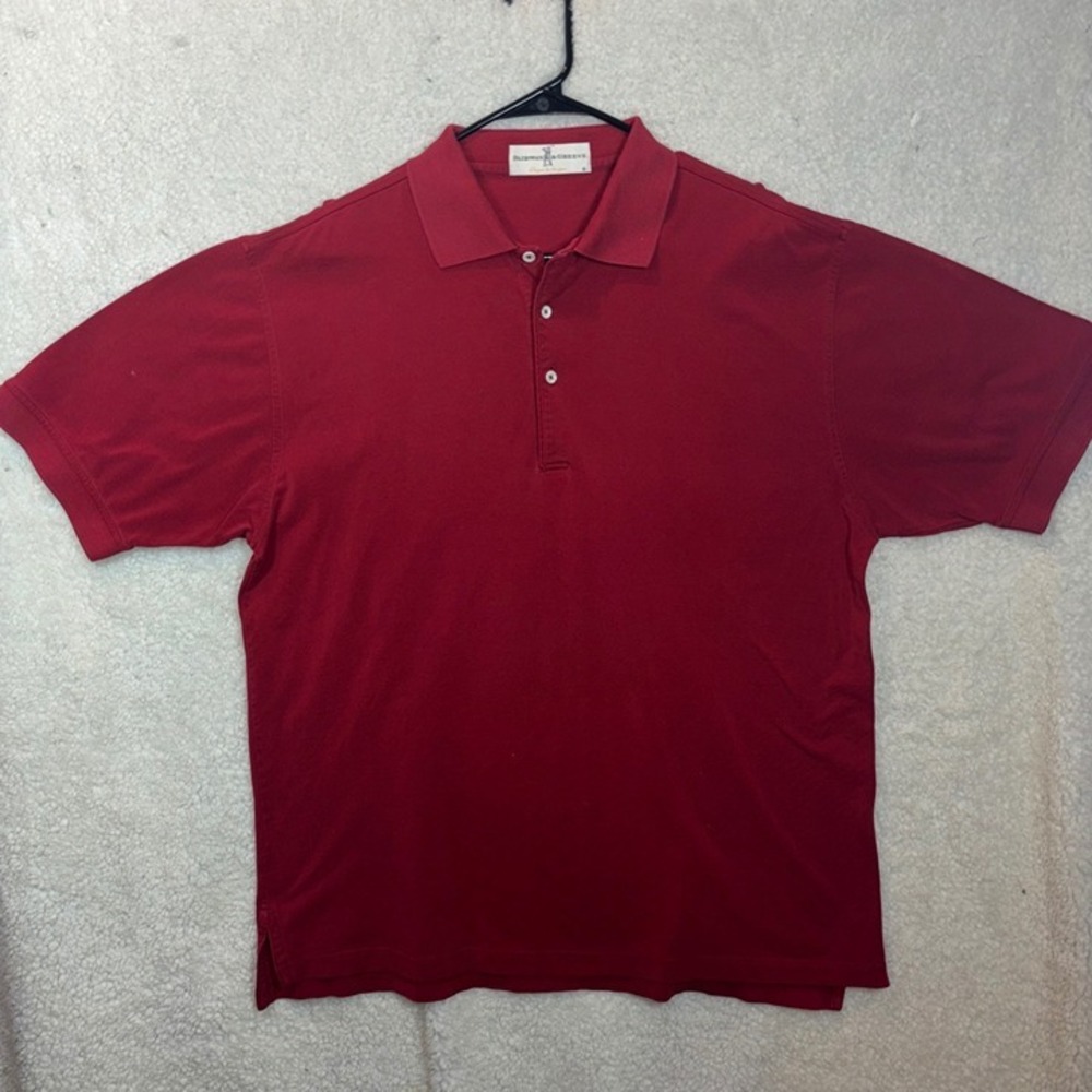 Fairway & Greene Polo Shirt Men L Red Short Sleeve Pique Cotton